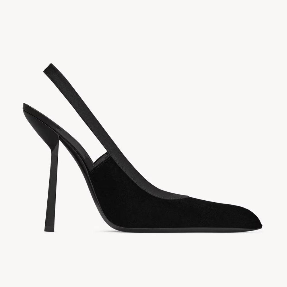 Saint Laurent Victoire Slingback Pumps in Velvet - Never Worn